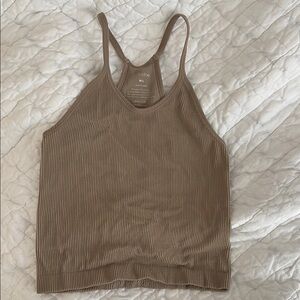 Women's Tan Ribbed Tank Top